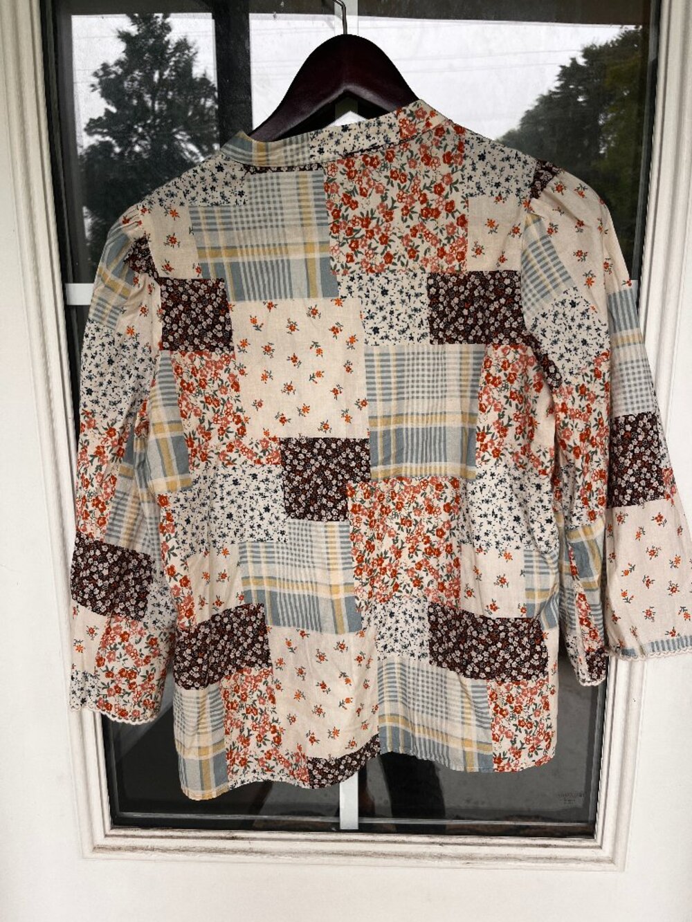 Sezane Easton Shirt Floral Patchwork - Size 4/36 - Picture 2 of 6